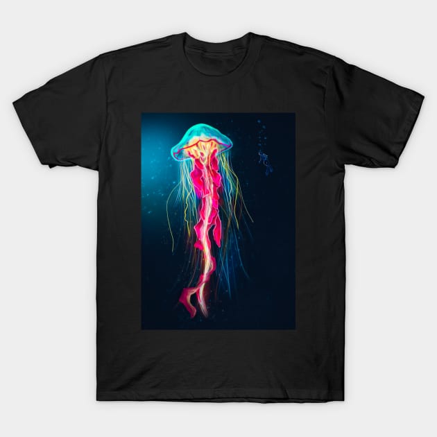 Giant Glowing Jellyfish T-Shirt by Aniket Patel